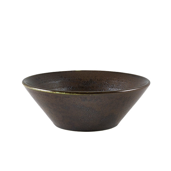 Terra Porcelain Black Conical Bowl 14cm pack of 6