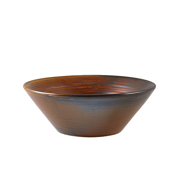 Terra Porcelain Rustic Copper Conical Bowl 14cm pack of 6