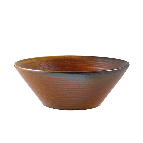 Terra Porcelain Rustic Copper Conical Bowl 16cm pack of 6