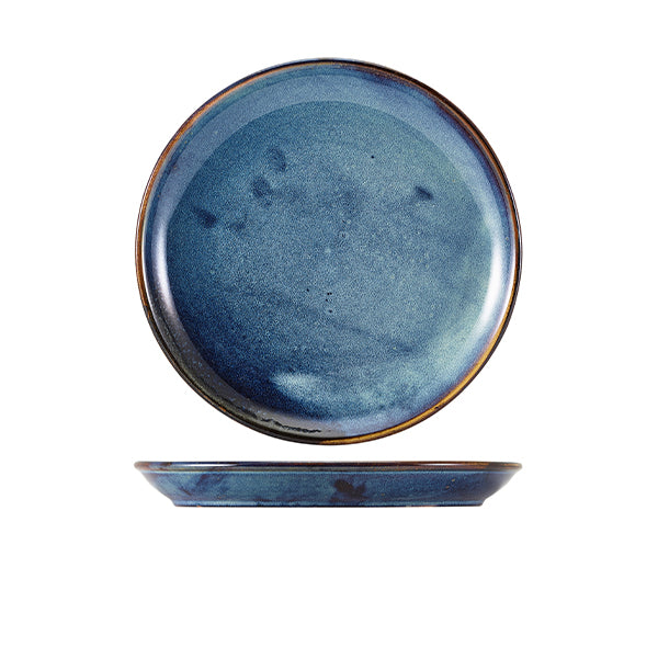 Terra Porcelain Aqua Blue Coupe Plate 24cm pack of 6