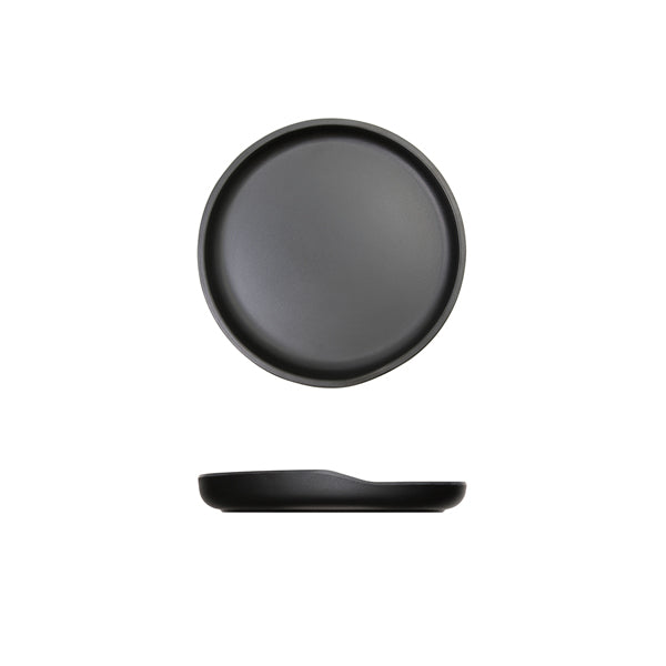 Black Copenhagen Round Melamine Plate 17cm pack of 6