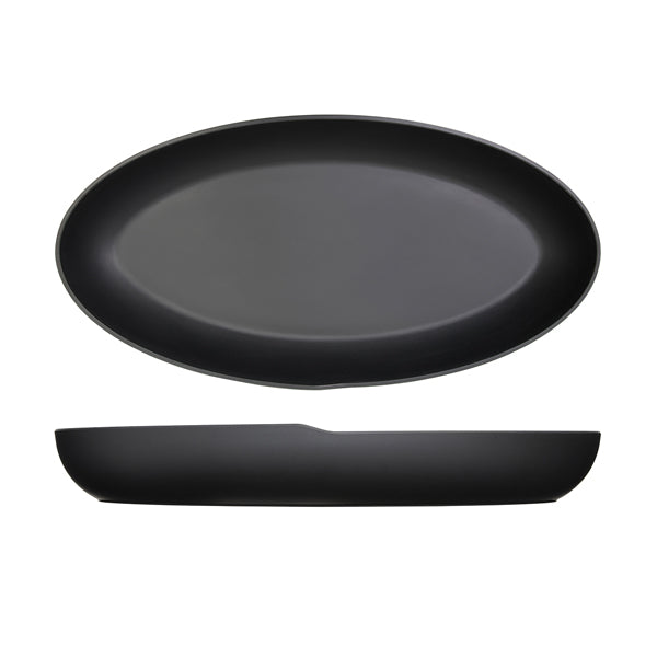 Black Copenhagen Oval Melamine Deep Dish 55 x 27.5 x 7.5cm pack of 1