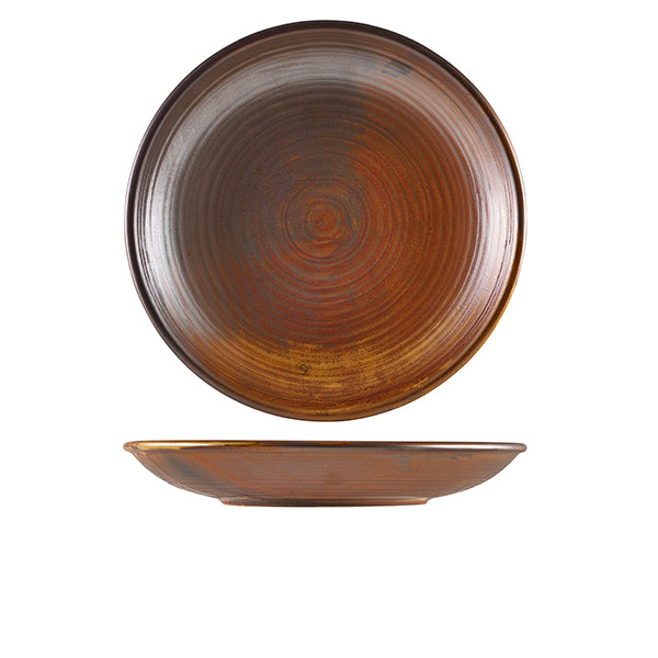 Terra Porcelain Rustic Copper Deep Coupe Plate 28cm pack of 3