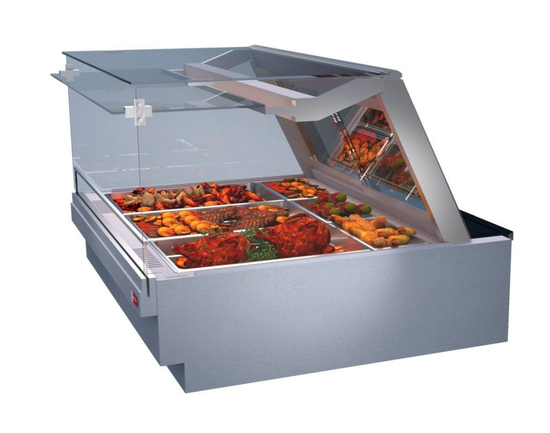 UBERT 4 Pan Hot Deli with Retractable Front Glass