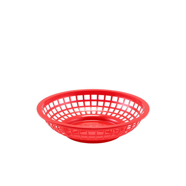 GenWare Round Fast Food Basket Red 20cm pack of 6