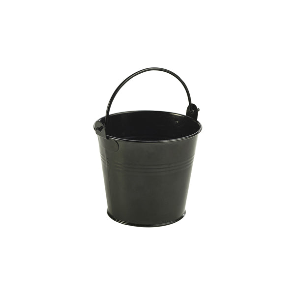 Galvanised Steel Serving Bucket 10cm Dia Black pack of 12