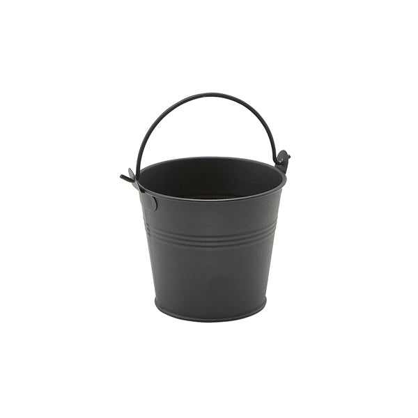 Galvanised Steel Serving Bucket 10cm Dia Matt Black pack of 12