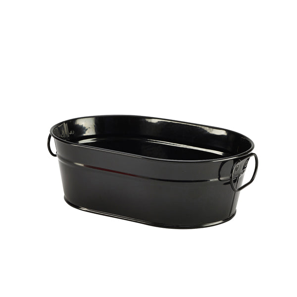 Galvanised Steel Serving Bucket Black 23 x 15 x 7cm pack of 6