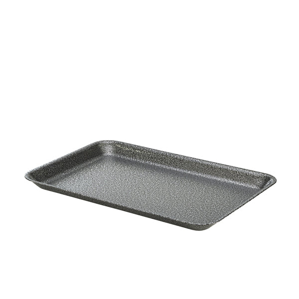 Galvanised Steel Tray 31.5x21.5x2cm Hammered Silver pack of 1