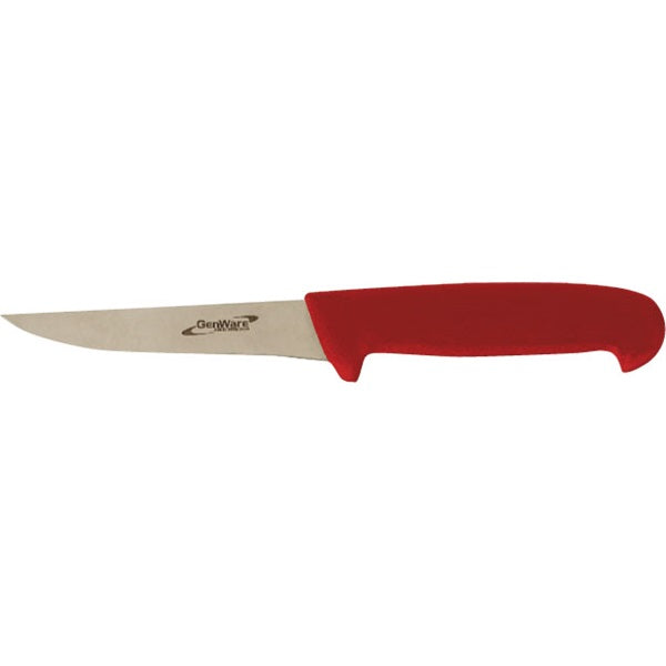 Genware 5" Rigid Boning Knife Red pack of 1