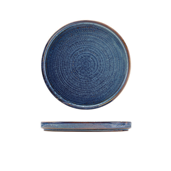 Terra Porcelain Aqua Blue Low Presentation Plate 18cm pack of 6