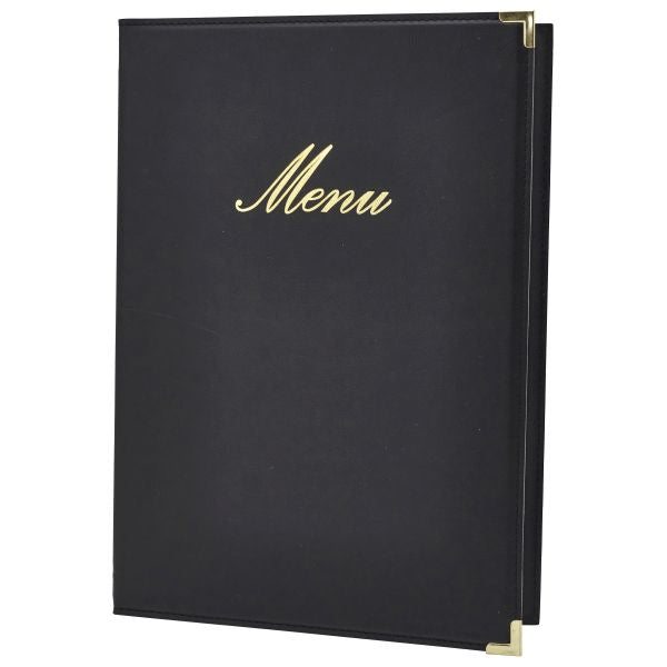 Classic A4 Menu Holder Black 4 Pages pack of 1