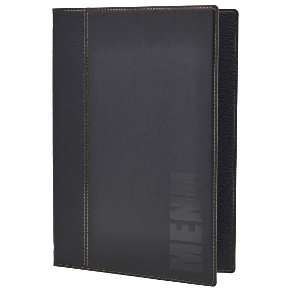 Contemporary A4 Menu Holder Black 4 Pages pack of 1