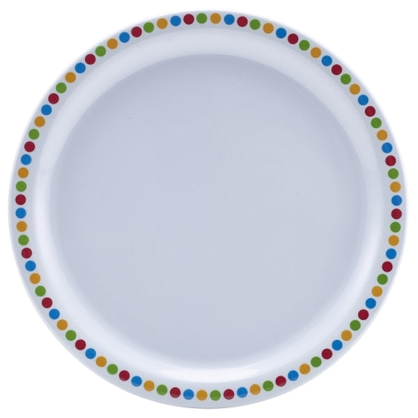 Genware Melamine 9" Plate - Coloured Circles pack of 12