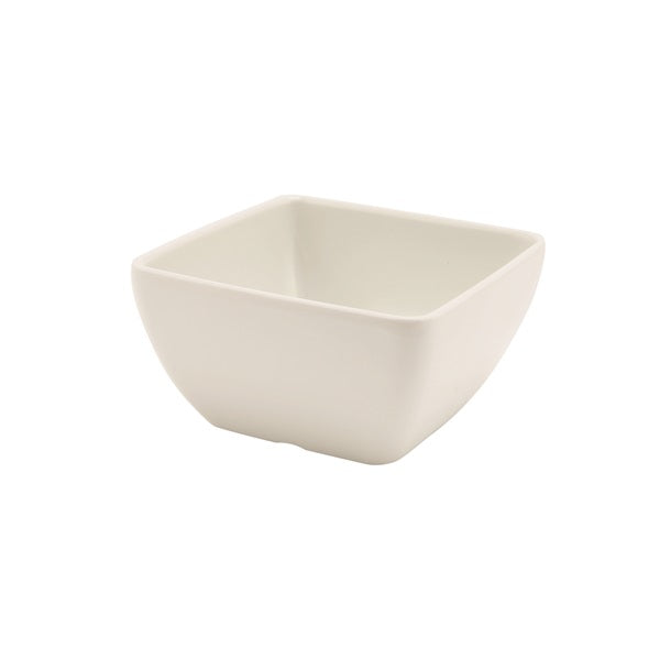 White Melamine Curved Square Bowl 10.5cm pack of 1