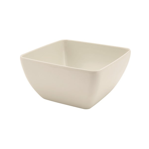 White Melamine Curved Square Bowl 12.5cm pack of 1