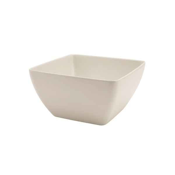 White Melamine Curved Square Bowl 19cm pack of 1