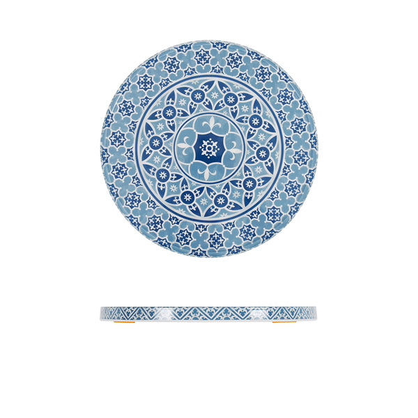 Blue Marrakesh Melamine Round Slab 28.5cm pack of 1