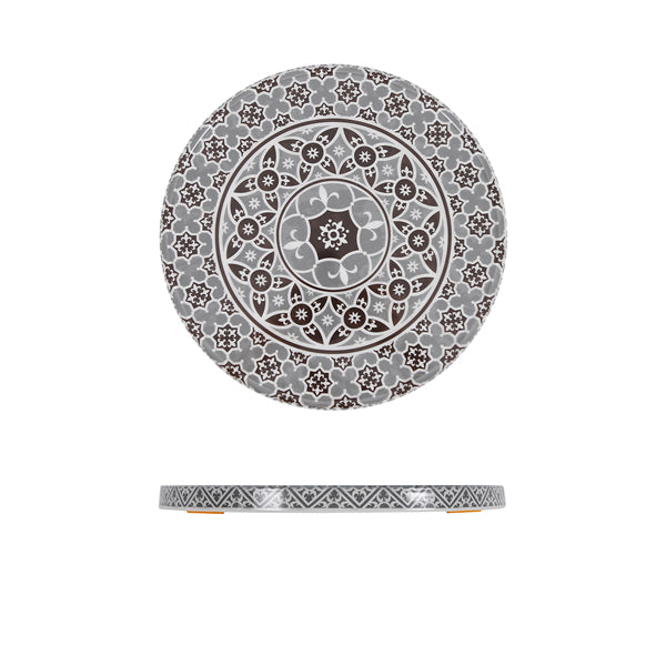 Grey Marrakesh Melamine Round Slab 28.5cm pack of 1