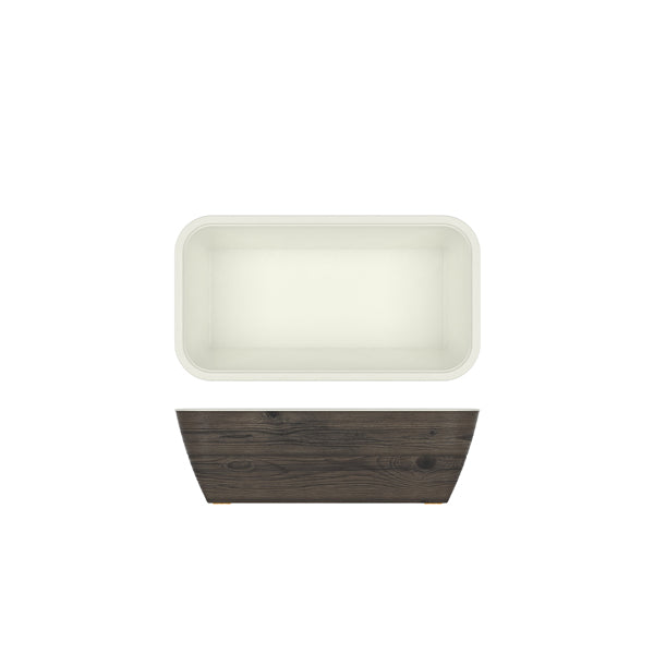 Oak/ White New Haven Melamine GN 1/3 Deep Dish 32.5 x 17.6 x 10cm pack of 1