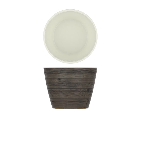 Oak/ White New Haven Melamine Bowl 26.5 x 20cm pack of 1