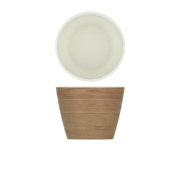 Light Oak/ White New Haven Melamine Bowl 26.5 x 20cm pack of 1