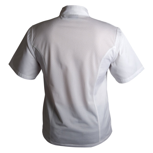 Coolback Press Stud Jacket (Short Sleeve) White M pack of 1