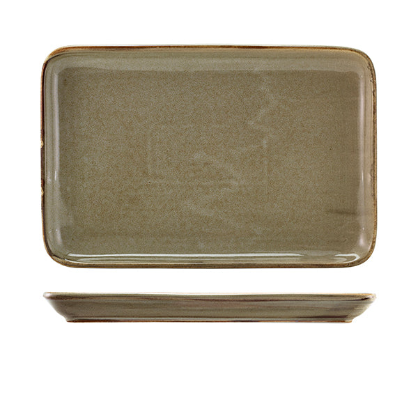 Terra Porcelain Grey Rectangular Platter 30 x 20cm pack of 3