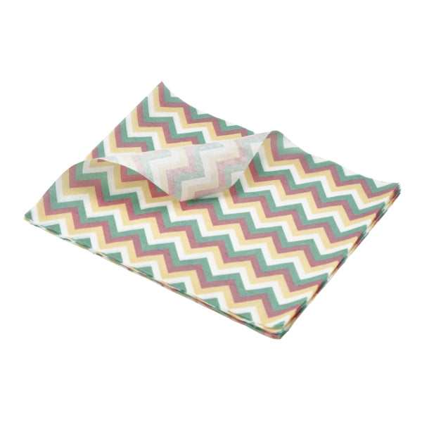 Greaseproof Paper Multicoloured Chevron Print 25 x 20cm pack of 1