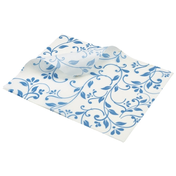 Greaseproof Paper Blue Floral Print 25 x 20cm pack of 1