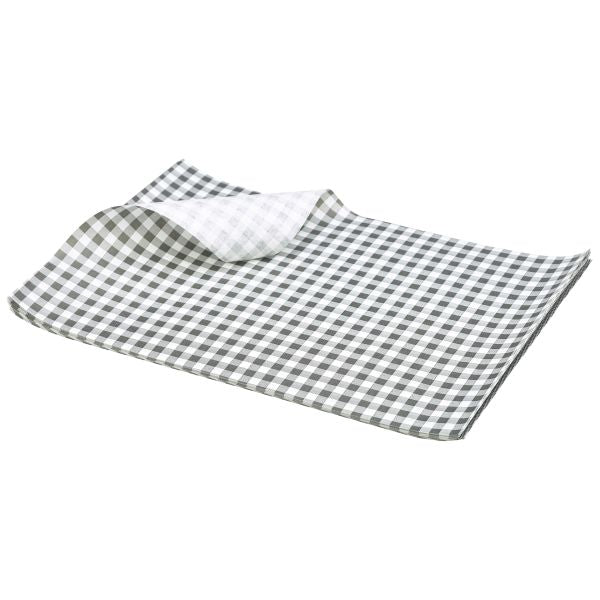 Greaseproof Paper Black Gingham Print 25 x 20cm pack of 1