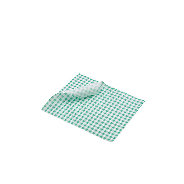 Greaseproof Paper Green Gingham Print 25 x 20cm pack of 1