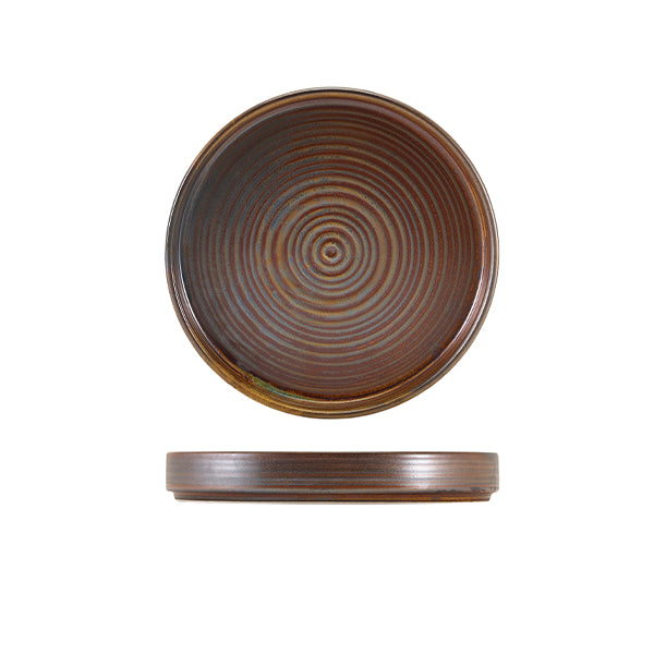 Terra Porcelain Rustic Copper Presentation Plate 18cm pack of 6