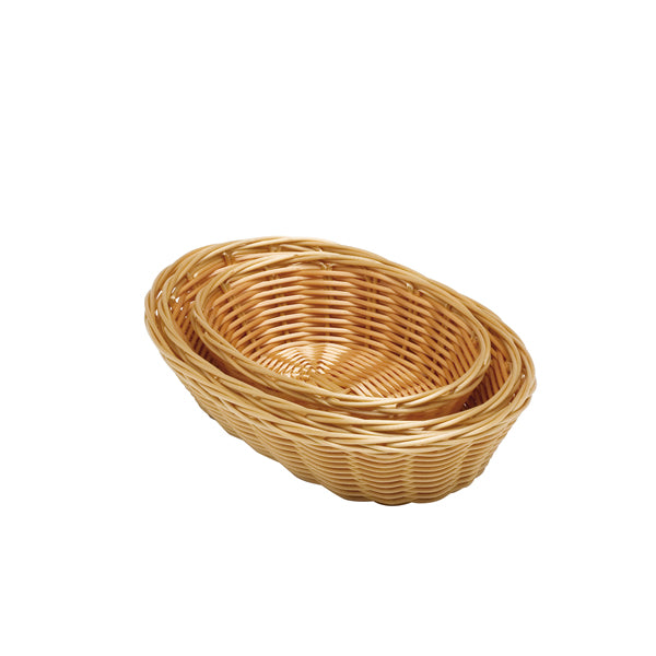 Oval  Polywicker Basket 10"X6.5"X2.5" pack of 12