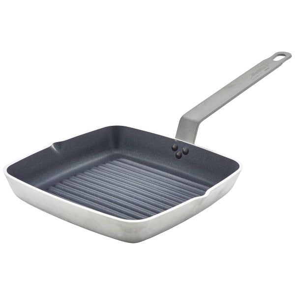 Non Stick Teflon Aluminium Square Ribbed Skillet 24cm pack of 1