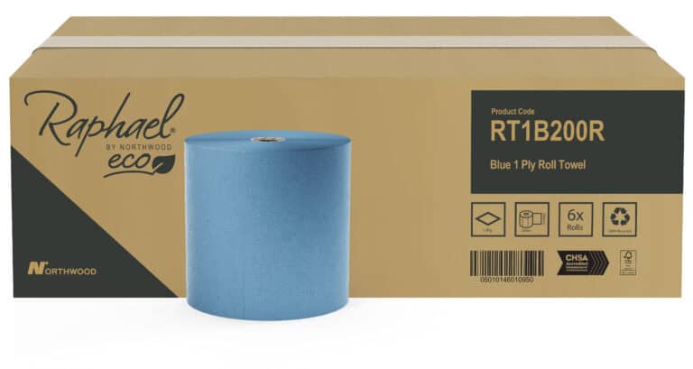 Raphael RT1B200R Blue Embossed Roll Towel