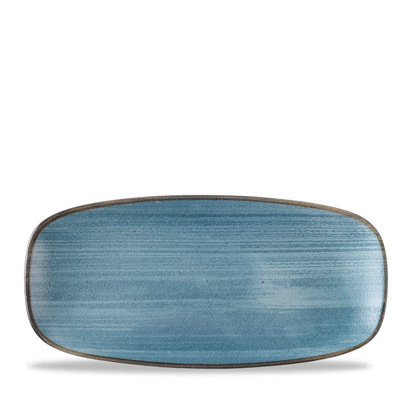 Stonecast Raw Teal  Chefs Oblong Plate 10.6"X5" Box 12