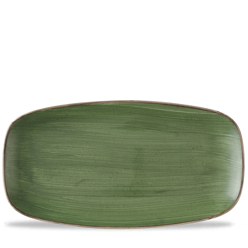 Stonecast Sorrel Green  Chefs Oblong Plate 13 7/8X7 3/8" Box 6