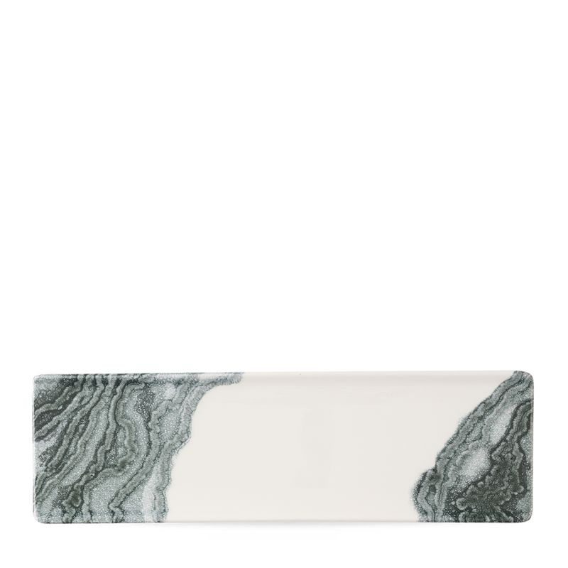 Tide Black Oblong Plate 30X9Cm Box 6