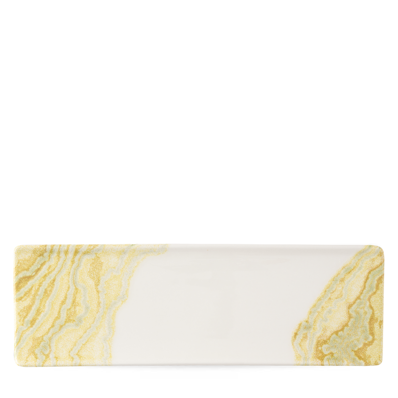 Tide Gold Oblong Plate 33X11Cm Box 6