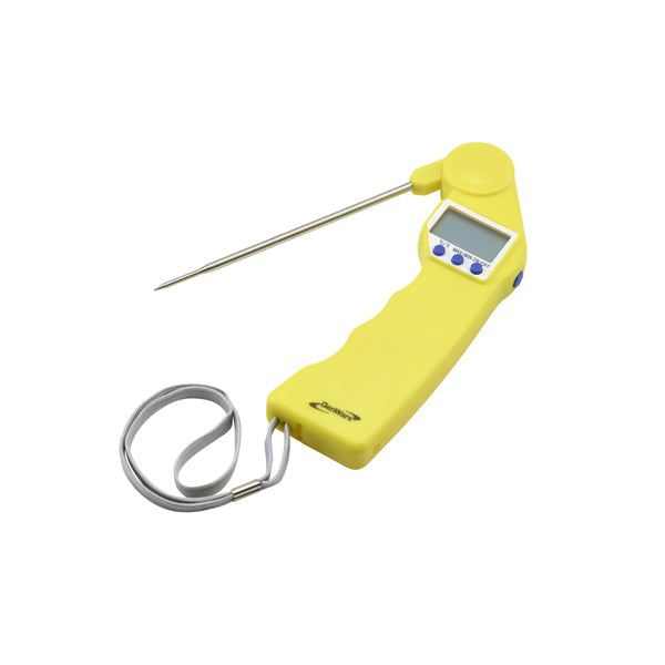 Genware Yellow Folding Probe Pocket Thermometer pack of 1