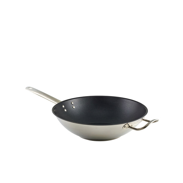 GenWare Non Stick Teflon Stainless Steel Wok 30cm pack of 1