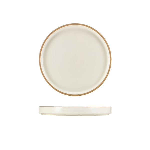 GenWare Kava White Stoneware Presentation Plate 18cm pack of 6