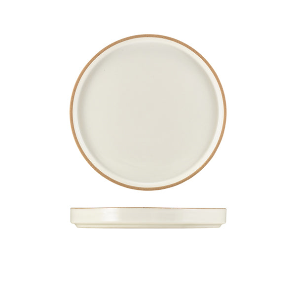 GenWare Kava White Stoneware Presentation Plate 20cm pack of 6