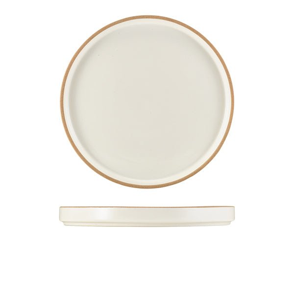 GenWare Kava White Stoneware Presentation Plate 25cm pack of 6