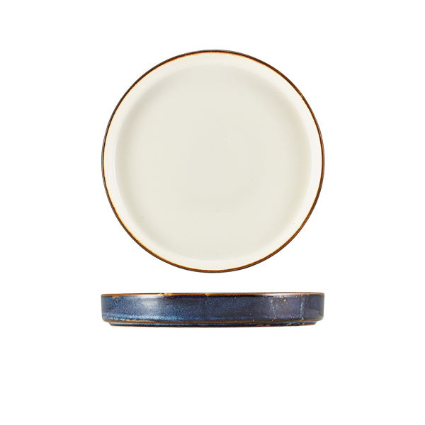 Terra Porcelain Aqua Blue Two Tone Presentation Plate 18cm pack of 6