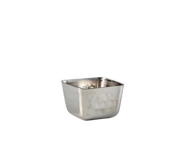 GenWare Stainless Steel Square Hammered Ramekin 71ml/2.5oz pack of 12