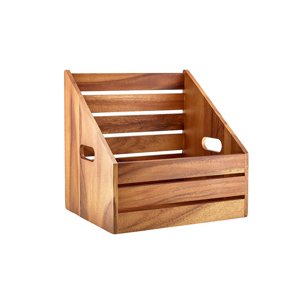 GenWare Acacia Wood Angled Crate GN 1/2 pack of 1