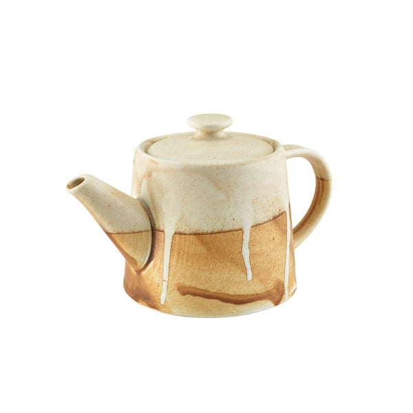 Terra Porcelain Roko Sand Teapot 50cl/17.6oz pack of 6