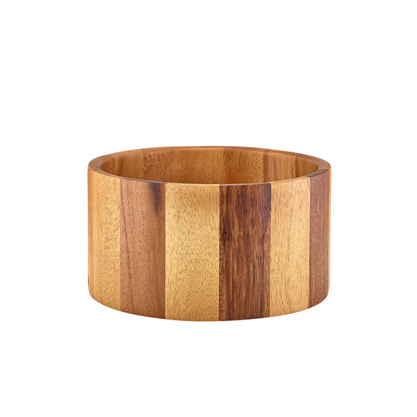 Genware Acacia Wood Straight Sided Bowl 12cm pack of 1